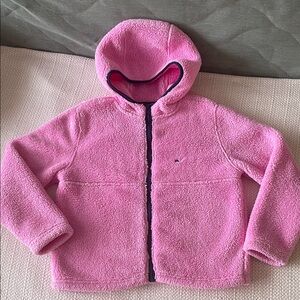 Vineyard Vines Bubblegum Pink Sherpa Top Jacket Girls Sz 10/12
